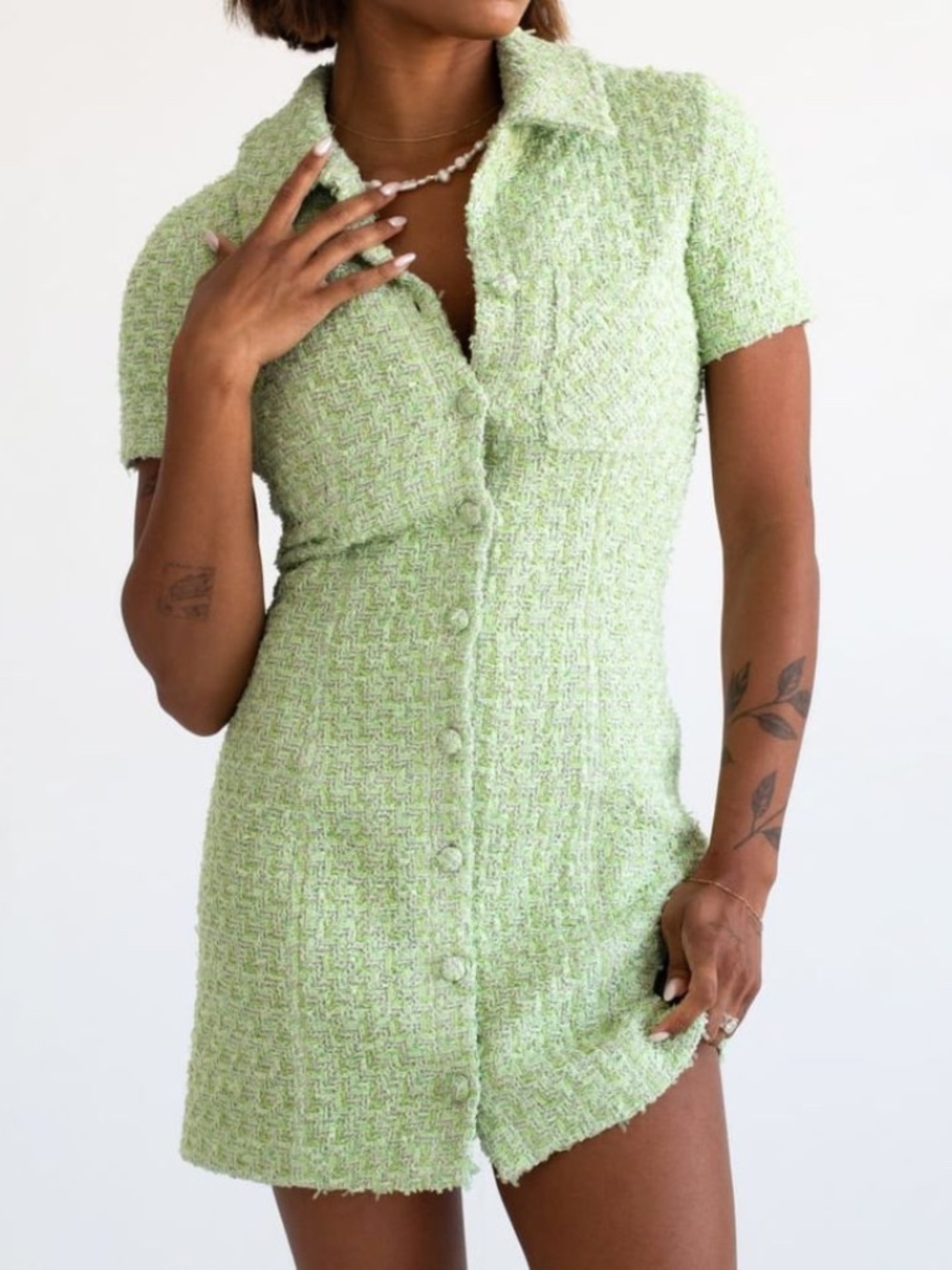 RUMORED Green Wool Blend Green Dress Size 6
